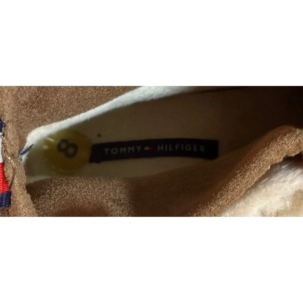 Tommy Hilfiger TWROANA Duck Boots Womens 8 Black Cream Faux Shearling Ankle Boot